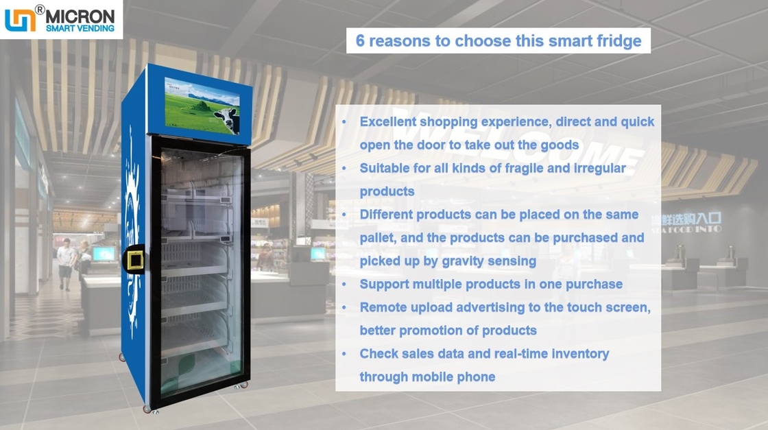 Micron smart vending Fresh food Smart Fridge Vending Machine With card reader