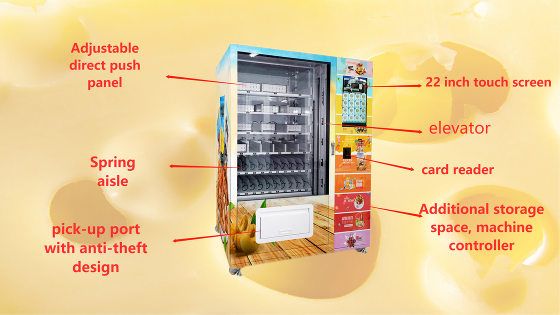 Micron Belt Conveyor Sandwich Cupcake Vending Machine With Lift And Touch Screen
