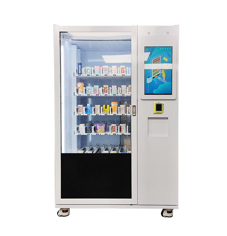 Custom Smart Drink Snack glass bottle Vending Machine With XY Elevator And Touch Screen