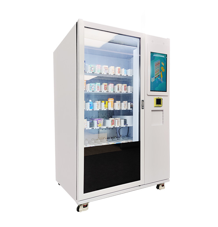 Custom Smart Drink Snack glass bottle Vending Machine With XY Elevator And Touch Screen