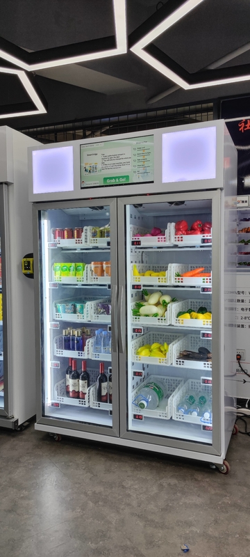 Retail Vegetable Smart Fridge Vending Machine With Advertising Screen