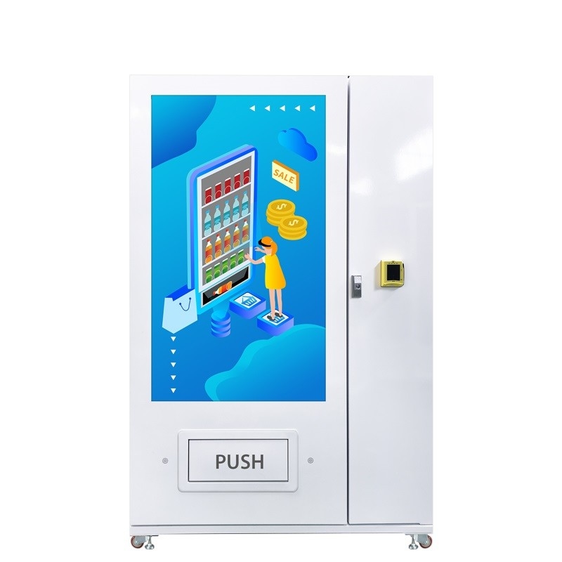 Open Door Smart Automatic Vending Machine With 55 Inch Touch Screen
