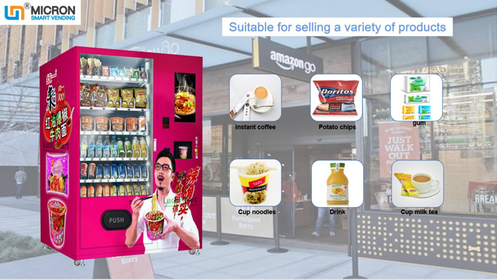 360W Cup Noodle Snack Food Vending Machine 270 Capacity