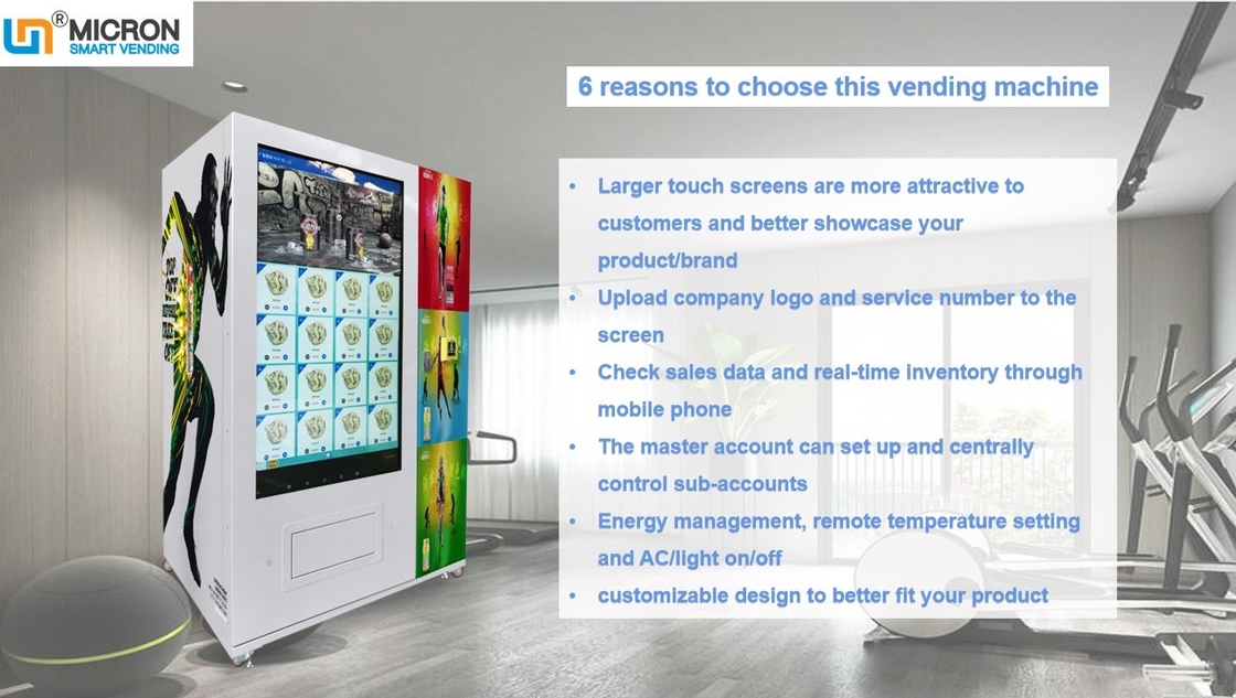 Snack Food Drinks Combo Vending Machine Cooling System 2-20℃ Adjustable big screen beverage vending machine