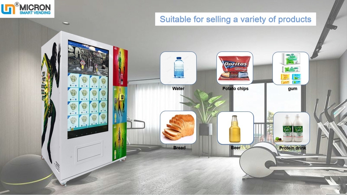 Snack Food Drinks Combo Vending Machine Cooling System 2-20℃ Adjustable big screen beverage vending machine