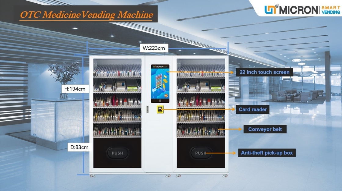 Hot Sell Touch Screen Pharmacy Vending Machine Large Capacity Drug Vending Machine With Smart System