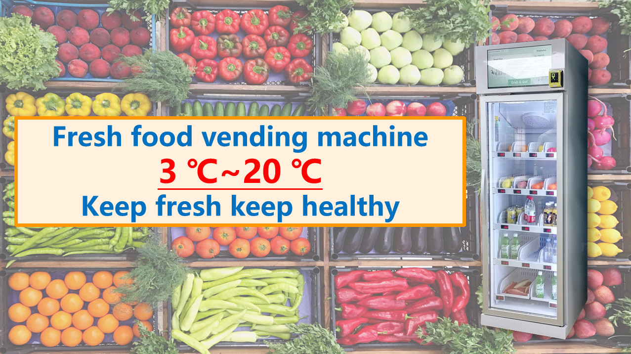Micron smart vending Fresh food Smart Fridge Vending Machine With card reader