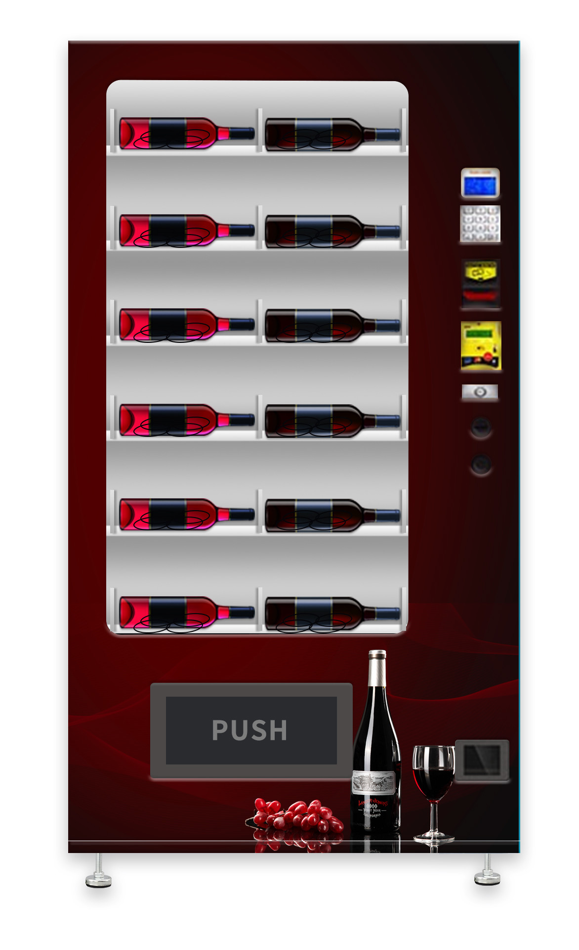 Red Wine Vending Machine With Elevator Lift / Refrigerated Vending