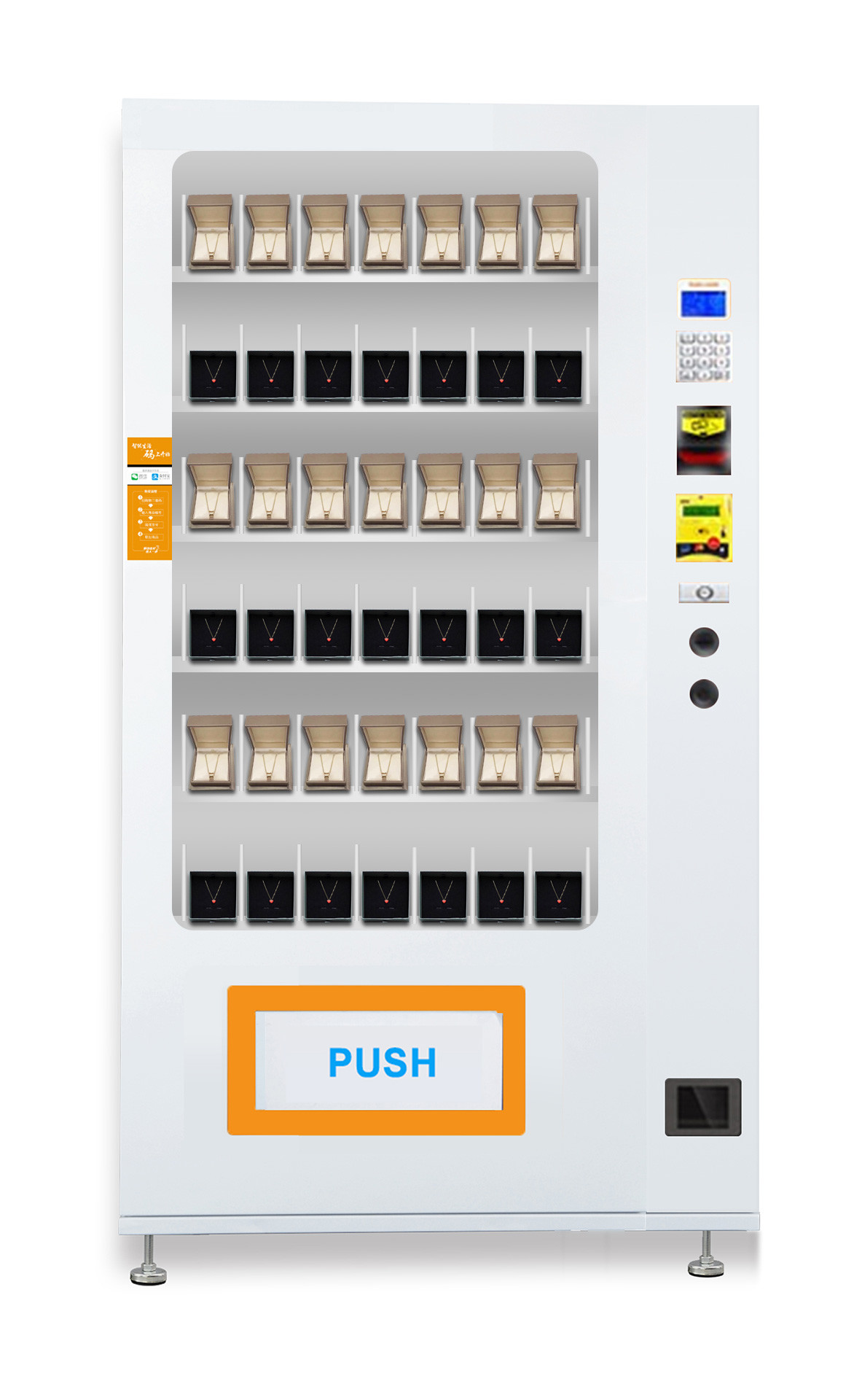 Jewelry Necklace Vending Machine Intelligent Cashless Anti Thief Adjustable Tray Height Go