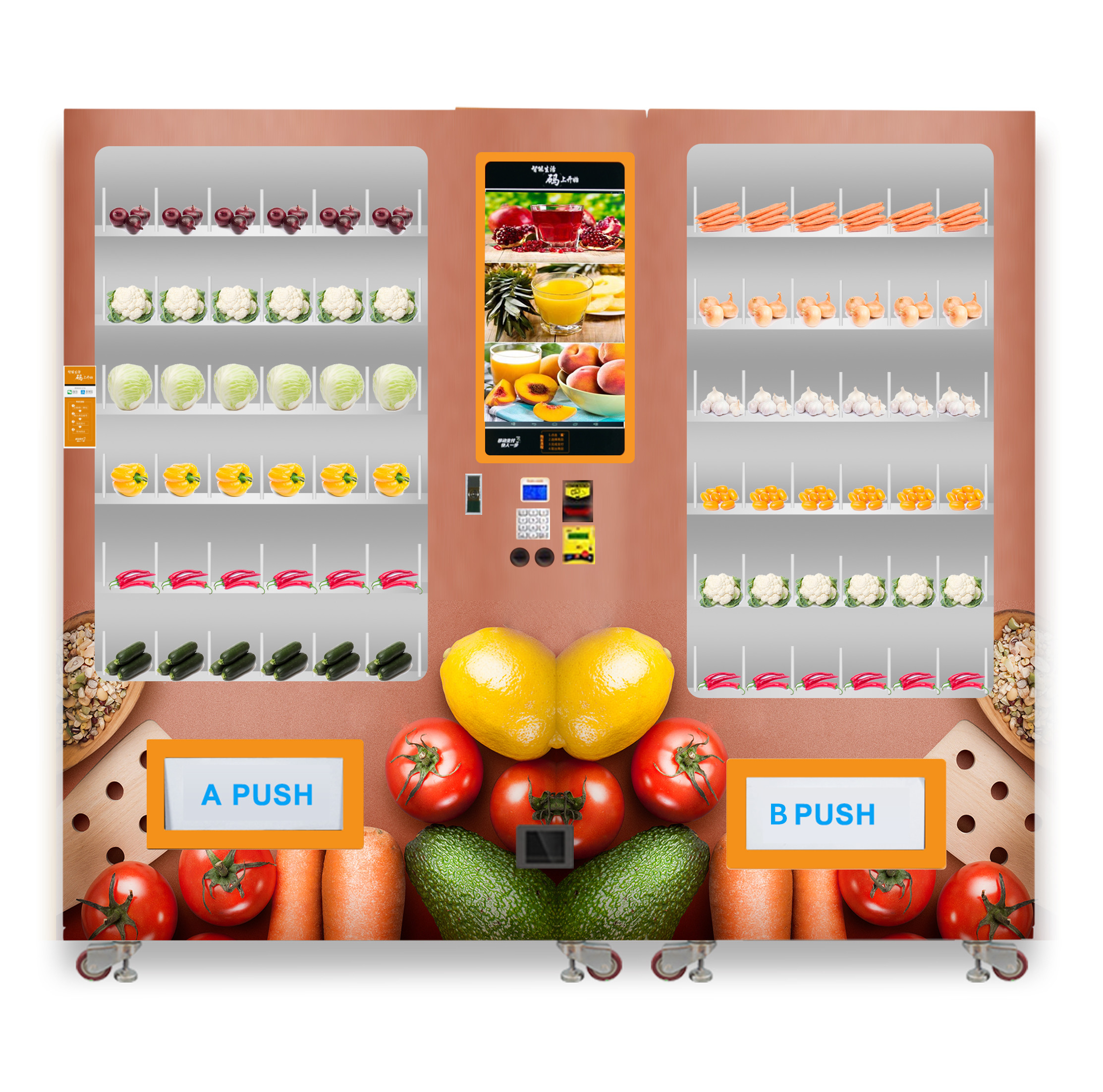 remote management system Large Capacity drink and snack combo vending