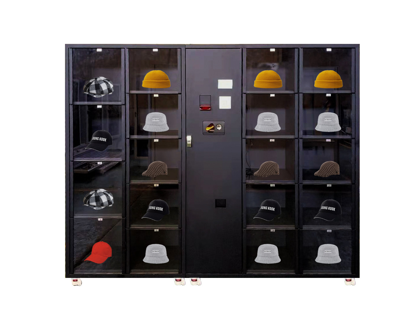 Hats Vending Machine, garments vending machine, clothes vending machine