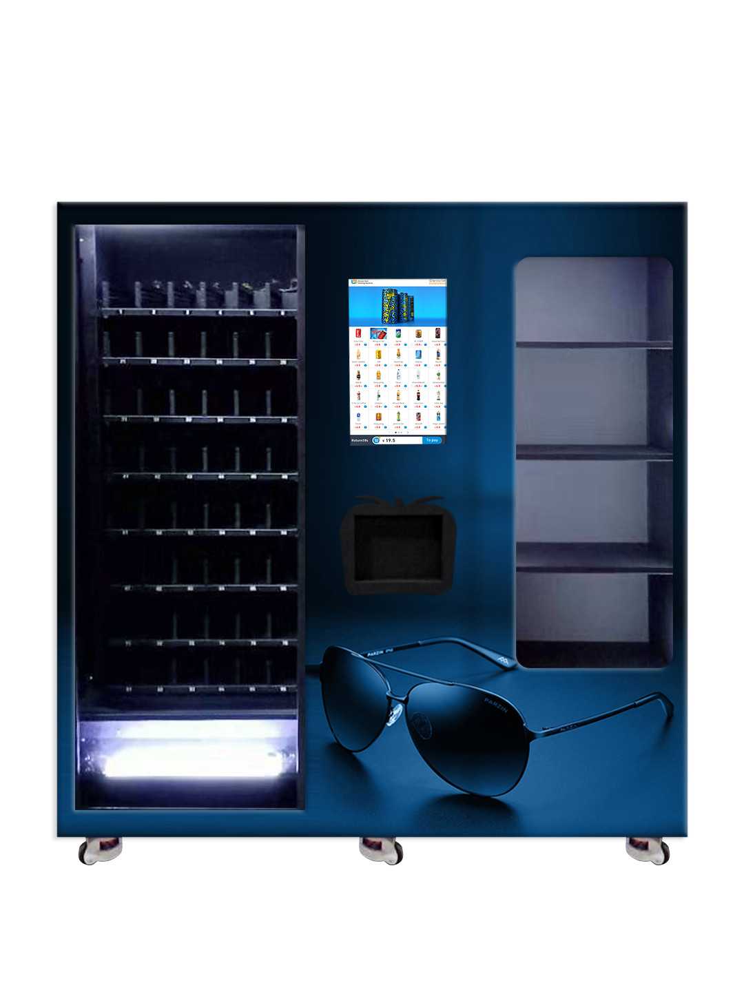 Energy Saving Sunglasses Vending Machine With Cash Acceptor Blue Color