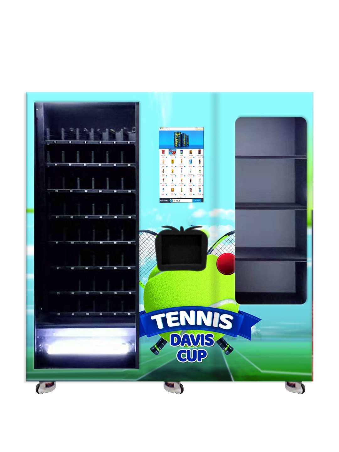 21.5 Inches Screen Tennis Ball Vending Machine 10 Adjustable Channels