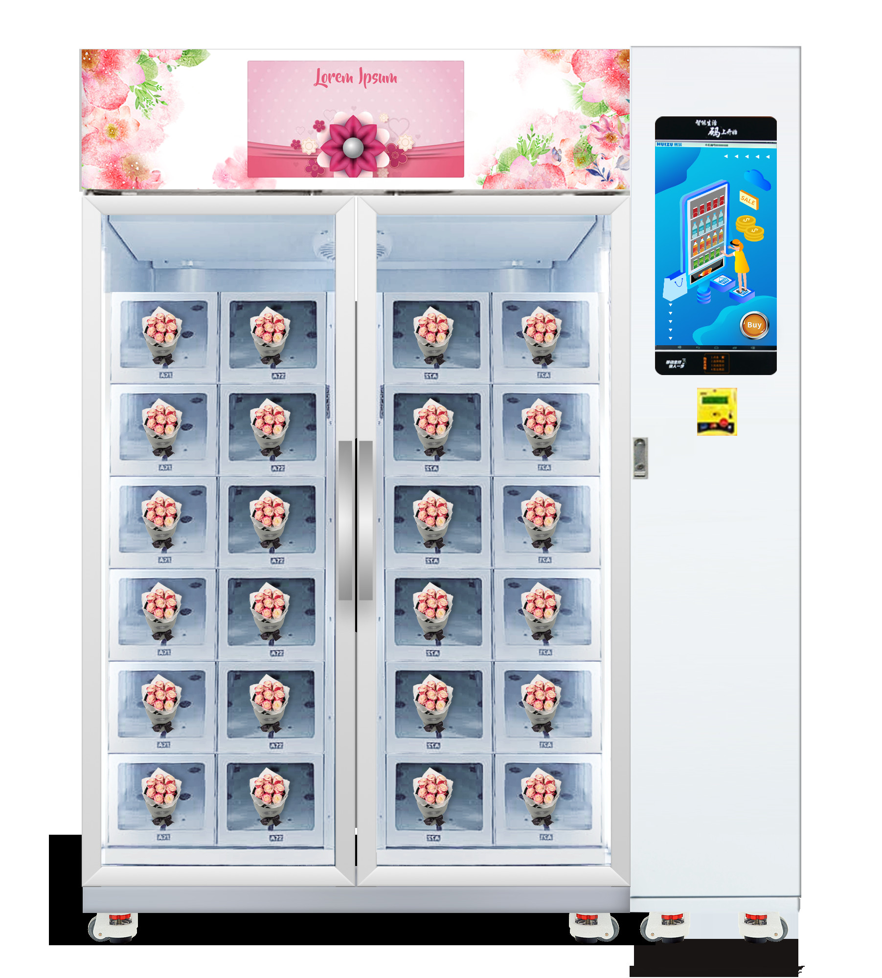 22'' Flower Vending Machine With Refrigerator Cooling System, Micron
