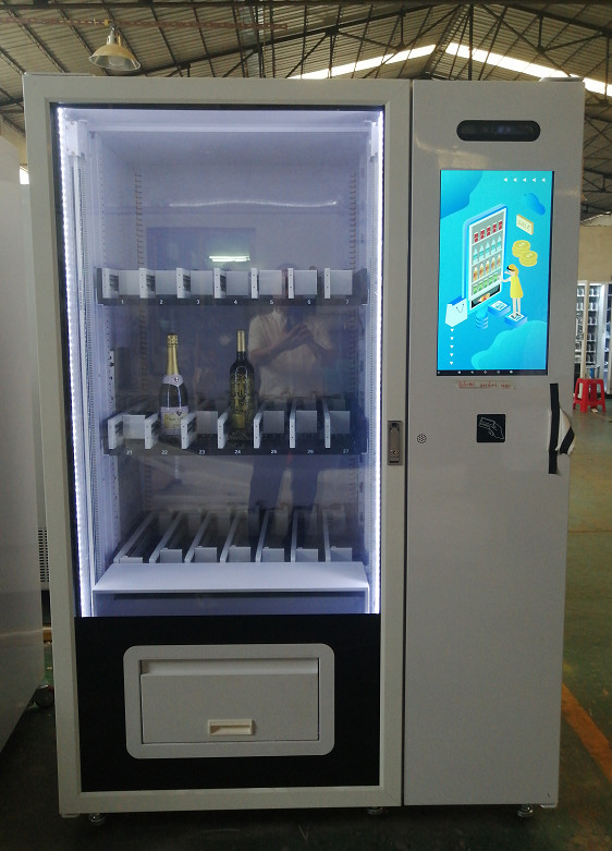 Glass bottle vending machine with elevator red wine and