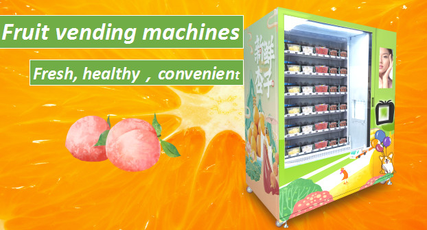 Wheel Less Fruit Machine Middle Pick Up Cut Fruit Salad Box Health Vending Machine Push Board ...