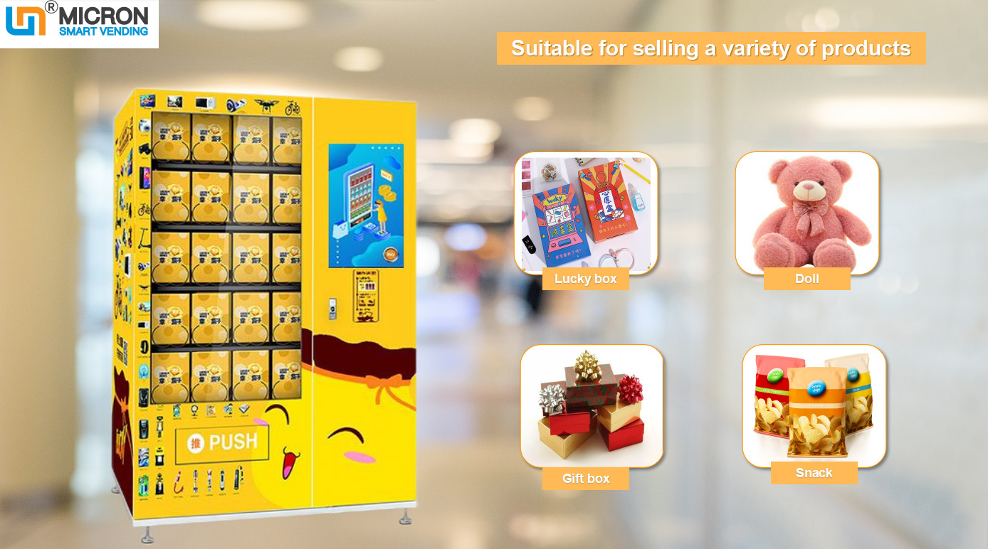 lucky box and gift automatic vending machine with asvertisement managementn in the mall