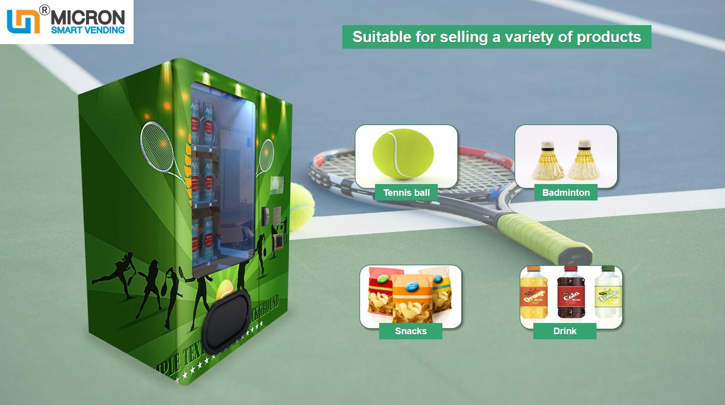 Mini Tennis Vending Machine Supports Card Readers And Cash Payment Systems