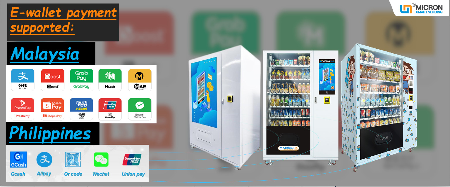 WM0-WE POP Vending Machine With E-Wallet Payment Micron Smart Vending Machine In Malaysia