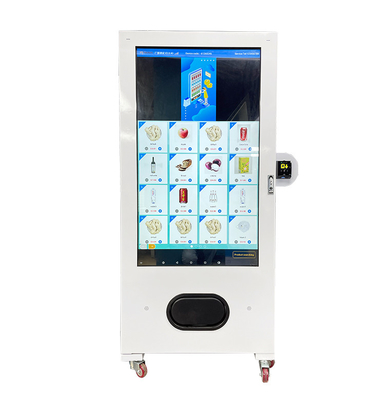 Big Touchscreen Combo Snack And Soda Advertisement Sprial Cash Payment English Language Vending Machine For Euro Market