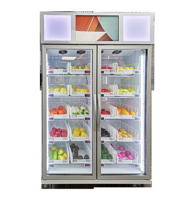 smart fridge vending machine with smart system sale vegetable fruit frozen food in the supermarket