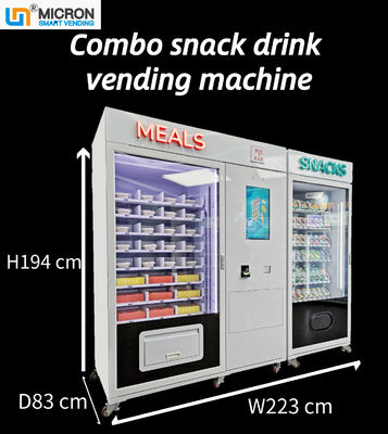 Combo Meal Snack Vending Machine Custom Micron Smart Vending With Microwave And Cooling System