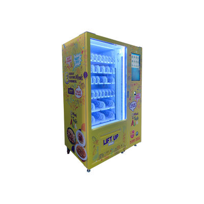 Double Tempered Glass Door Snack Food Vending Machine For Airports And Train Stations
