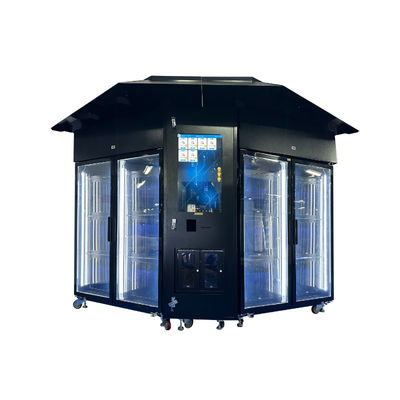 Black Flower Vending Machine With Customizeable Locker Size Options