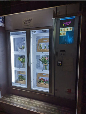 Hot Item White Flower Vending Machine Metal Sheet Acrylic Material