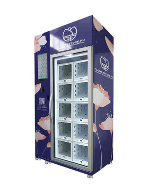 24/7 Self Service Cooling Locker Machine For Fresh Flowers Pot Plants Cholocate Vending Machine
