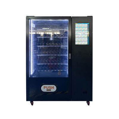 Black Combo Spiral Locker Snacks Drinks Vending Machine With Extra Lockers For Large Packaged Snacks