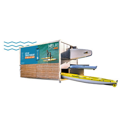 Fully Automated SUP Kayak Vending Machine For Renting SUPs And Kayaks Self-Service Outdoor Water Sports