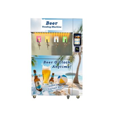 Self-service 5-8℃ Fresh Cold Beer Vending Machine with 4 Beer Options for Bars Cafeterias