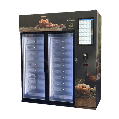 Smart Locker Vending Machine Featuring Inventory Management and Product Display for Fresh Frozen Meat Vegetables and Dairy Products