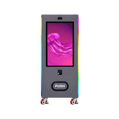 Next-Gen Vape Vending Machine with 43-Inch Touchscreen and Dual 27-Inch Side Display Screens