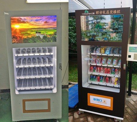 Double Layer Glass Vending Machine Equipment With Monitoring System
