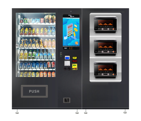 Noodles Lunch Box Fast Food Snacks Drinks Automatic Vending Machine With Microwave Oven, Micron