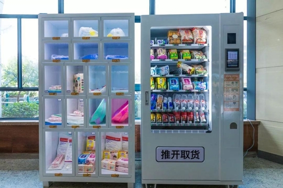Commercial PPE Vending Machine With Locker 22 Inch Touch Screen Smart Card Reader System