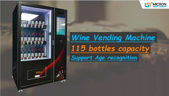 Red Wine Smart Vending Machine With Age Recognition System Support Paper Money