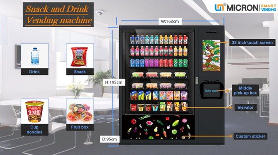 Micron Middle Pick Snack Food Vending Machine With Xy Elevator Fragile Goods
