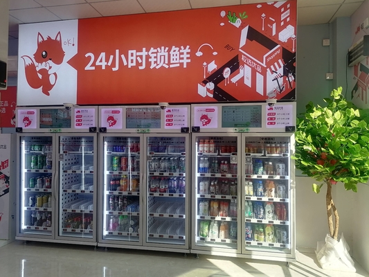 Unattended Retail Smart Fridge Vending Machine For Healthy Food Grab N Go Fridge