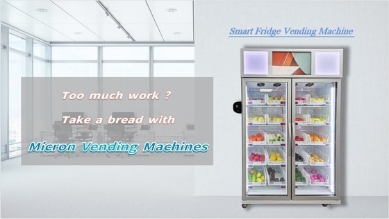 Remote Control Vegetable Smart Vending Fridge With Card Reader